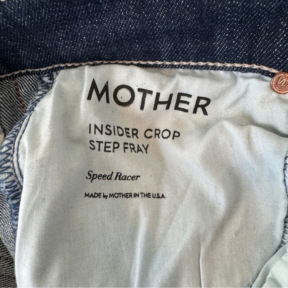 Mother Insider Crop Step Fray Speed Racer Red Side Stripe Jeans - Picture 15 of 16
